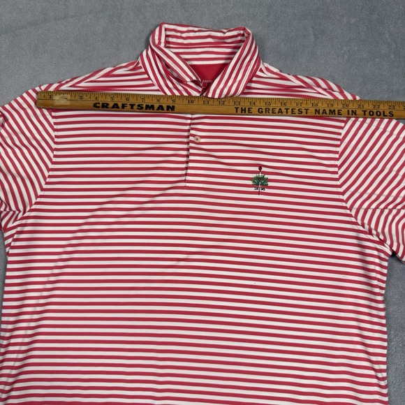 Merion Golf Club Polo Shirt Mens XL Fairway & Greene FG Tech Red White Striped - Picture 7 of 10